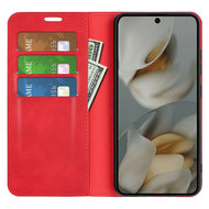 Google Pixel 10 Pro XL Hoesje - MobyDefend Luxe Wallet Bookcase (Magnetische Sluiting) - Rood