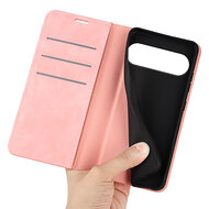 Google Pixel 10 Pro XL Hoesje - MobyDefend Luxe Wallet Bookcase (Magnetische Sluiting) - Roze