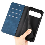 Google Pixel 10 Pro XL Hoesje - MobyDefend Luxe Wallet Bookcase (Magnetische Sluiting) - Blauw