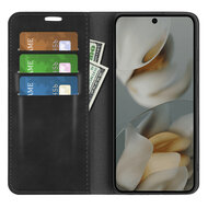 Google Pixel 10 Pro XL Hoesje - MobyDefend Luxe Wallet Bookcase (Magnetische Sluiting) - Zwart