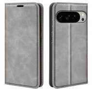 Google Pixel 10 Pro XL Hoesje - MobyDefend Luxe Wallet Bookcase (Magnetische Sluiting) - Grijs