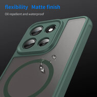 Motorola Moto G56 Hoesje - MobyDefend MagSafe Case Mat Transparant Met Gekleurde Rand - Groen