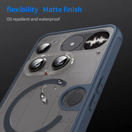 Nothing Phone (3) Hoesje - MobyDefend MagSafe Case Mat Transparant Met Gekleurde Rand - Blauw
