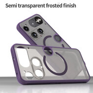 Nothing Phone (3) Hoesje - MobyDefend MagSafe Case Mat Transparant Met Gekleurde Rand - Paars