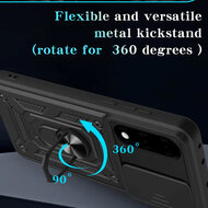 OnePlus Nord 5 Hoesje - MobyDefend Pantsercase Met Draaibare Ring - Rood