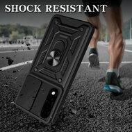 OnePlus Nord 5 Hoesje - MobyDefend Pantsercase Met Draaibare Ring - Zwart