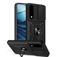 OnePlus Nord 5 Hoesje - MobyDefend Pantsercase Met Draaibare Ring - Zwart