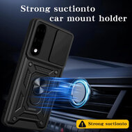 OnePlus Nord 5 Hoesje - MobyDefend Pantsercase Met Draaibare Ring - Zilvergrijs