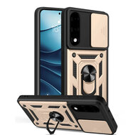 OnePlus Nord 5 Hoesje - MobyDefend Pantsercase Met Draaibare Ring - Goud