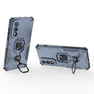 OnePlus Nord 5 Hoesje - MobyDefend Dubbelgelaagde Pantsercase Met Standaard - Blauw