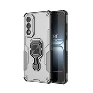 OnePlus Nord 5 Hoesje - MobyDefend Dubbelgelaagde Pantsercase Met Standaard - Zilvergrijs