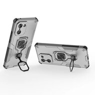 OnePlus Nord CE 5 Hoesje - MobyDefend Dubbelgelaagde Pantsercase Met Standaard - Zilvergrijs