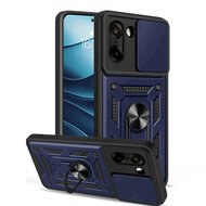 OnePlus Nord CE 5 Hoesje - MobyDefend Pantsercase Met Draaibare Ring - Blauw