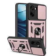 OnePlus Nord CE 5 Hoesje - MobyDefend Pantsercase Met Draaibare Ring - Ros&eacute;