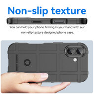 iPhone 17 Hoesje - Mobydefend Rugged Shield TPU Backcover - Zwart