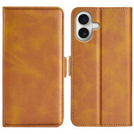 iPhone 17 Hoesje - MobyDefend Luxe Wallet Book Case (Sluiting Zijkant) - Lichtbruin