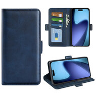 iPhone 17 Hoesje - MobyDefend Luxe Wallet Book Case (Sluiting Zijkant) - Blauw