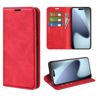 iPhone 17 Hoesje - MobyDefend Luxe Wallet Bookcase (Magnetische Sluiting) - Rood
