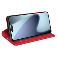iPhone 17 Hoesje - MobyDefend Luxe Wallet Bookcase (Magnetische Sluiting) - Rood