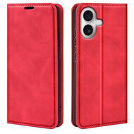 iPhone 17 Hoesje - MobyDefend Luxe Wallet Bookcase (Magnetische Sluiting) - Rood