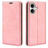 iPhone 17 Hoesje - MobyDefend Luxe Wallet Bookcase (Magnetische Sluiting) - Roze