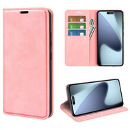 iPhone 17 Hoesje - MobyDefend Luxe Wallet Bookcase (Magnetische Sluiting) - Roze