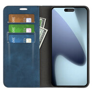 iPhone 17 Hoesje - MobyDefend Luxe Wallet Bookcase (Magnetische Sluiting) - Blauw