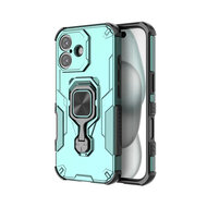 iPhone 17 Hoesje - MobyDefend Dubbelgelaagde Pantsercase Met Standaard - Turquoise