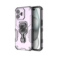 iPhone 17 Hoesje - MobyDefend Dubbelgelaagde Pantsercase Met Standaard - Roze