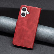 iPhone 17 Hoesje - MobyDefend Wallet Book Case Met Koord - Rood