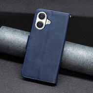 iPhone 17 Hoesje - MobyDefend Wallet Book Case Met Koord - Blauw