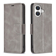 iPhone 17 Hoesje - MobyDefend Wallet Book Case Met Koord - Grijs
