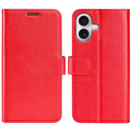 iPhone 17 Hoesje - MobyDefend Wallet Book Case (Sluiting Achterkant) - Rood