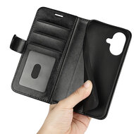 iPhone 17 Hoesje - MobyDefend Wallet Book Case (Sluiting Achterkant) - Zwart