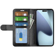iPhone 17 Hoesje - MobyDefend Wallet Book Case (Sluiting Achterkant) - Zwart