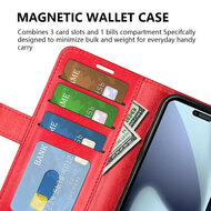 iPhone 17 Hoesje - MobyDefend Wallet Book Case (Sluiting Achterkant) - Bruin