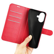 iPhone 17 Hoesje - MobyDefend Kunstleren Wallet Book Case (Sluiting Voorkant) - Rood
