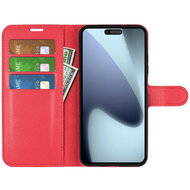 iPhone 17 Hoesje - MobyDefend Kunstleren Wallet Book Case (Sluiting Voorkant) - Rood