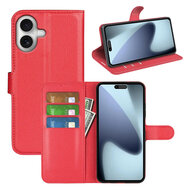 iPhone 17 Hoesje - MobyDefend Kunstleren Wallet Book Case (Sluiting Voorkant) - Rood