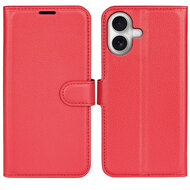 iPhone 17 Hoesje - MobyDefend Kunstleren Wallet Book Case (Sluiting Voorkant) - Rood