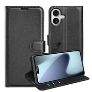 iPhone 17 Hoesje - MobyDefend Kunstleren Wallet Book Case (Sluiting Voorkant) - Zwart