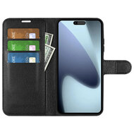 iPhone 17 Hoesje - MobyDefend Kunstleren Wallet Book Case (Sluiting Voorkant) - Zwart