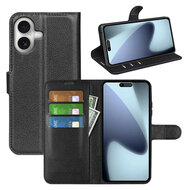 iPhone 17 Hoesje - MobyDefend Kunstleren Wallet Book Case (Sluiting Voorkant) - Zwart