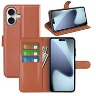 iPhone 17 Hoesje - MobyDefend Kunstleren Wallet Book Case (Sluiting Voorkant) - Bruin