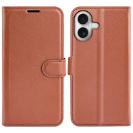 iPhone 17 Hoesje - MobyDefend Kunstleren Wallet Book Case (Sluiting Voorkant) - Bruin