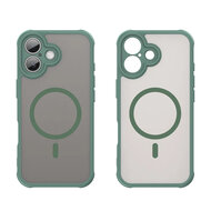 iPhone 17 Hoesje - MobyDefend MagSafe Case Mat Transparant Met Gekleurde Rand - Groen