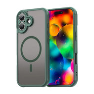 iPhone 17 Hoesje - MobyDefend MagSafe Case Mat Transparant Met Gekleurde Rand - Groen
