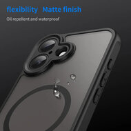 iPhone 17 Hoesje - MobyDefend MagSafe Case Mat Transparant Met Gekleurde Rand - Zwart