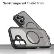 iPhone 17 Hoesje - MobyDefend MagSafe Case Mat Transparant Met Gekleurde Rand - Zwart