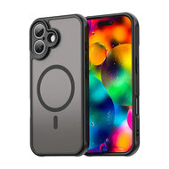 iPhone 17 Hoesje - MobyDefend MagSafe Case Mat Transparant Met Gekleurde Rand - Zwart